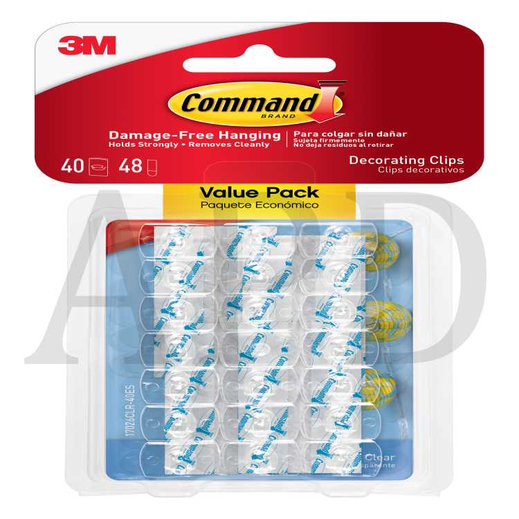 Command Clear Decorating Clips With Clear Strips Value Pack